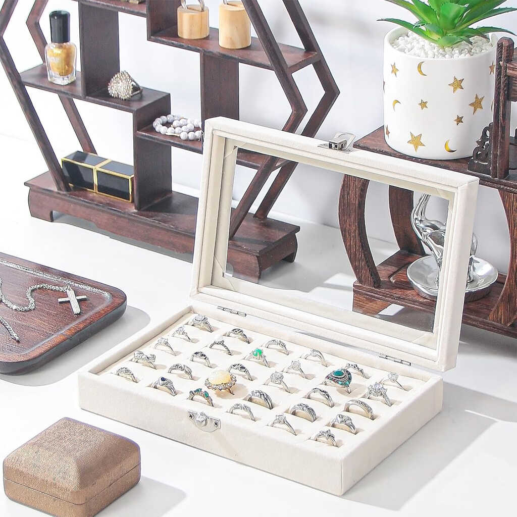 30 Slots Ring Storage Box with Clear lid