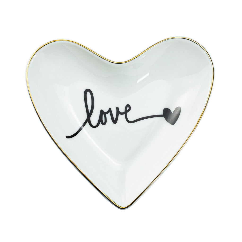 Ring Dish Holder Jewelry Tray Ceramic Heart Shape