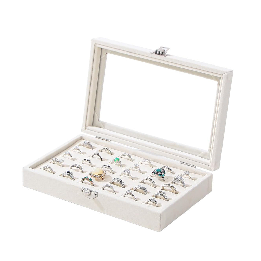 30 Slots Ring Storage Box with Clear lid