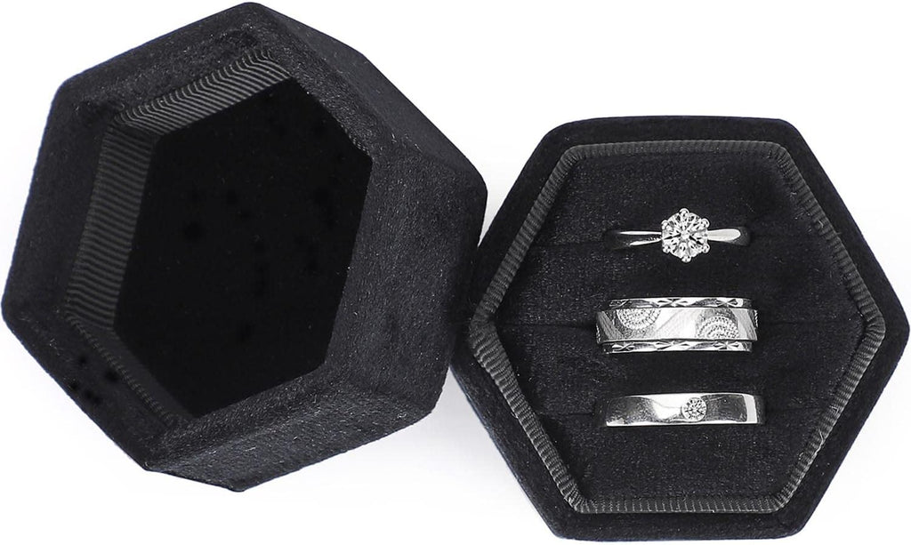 3 Slots Hexagon Ring Gift Box Wedding Ring Box