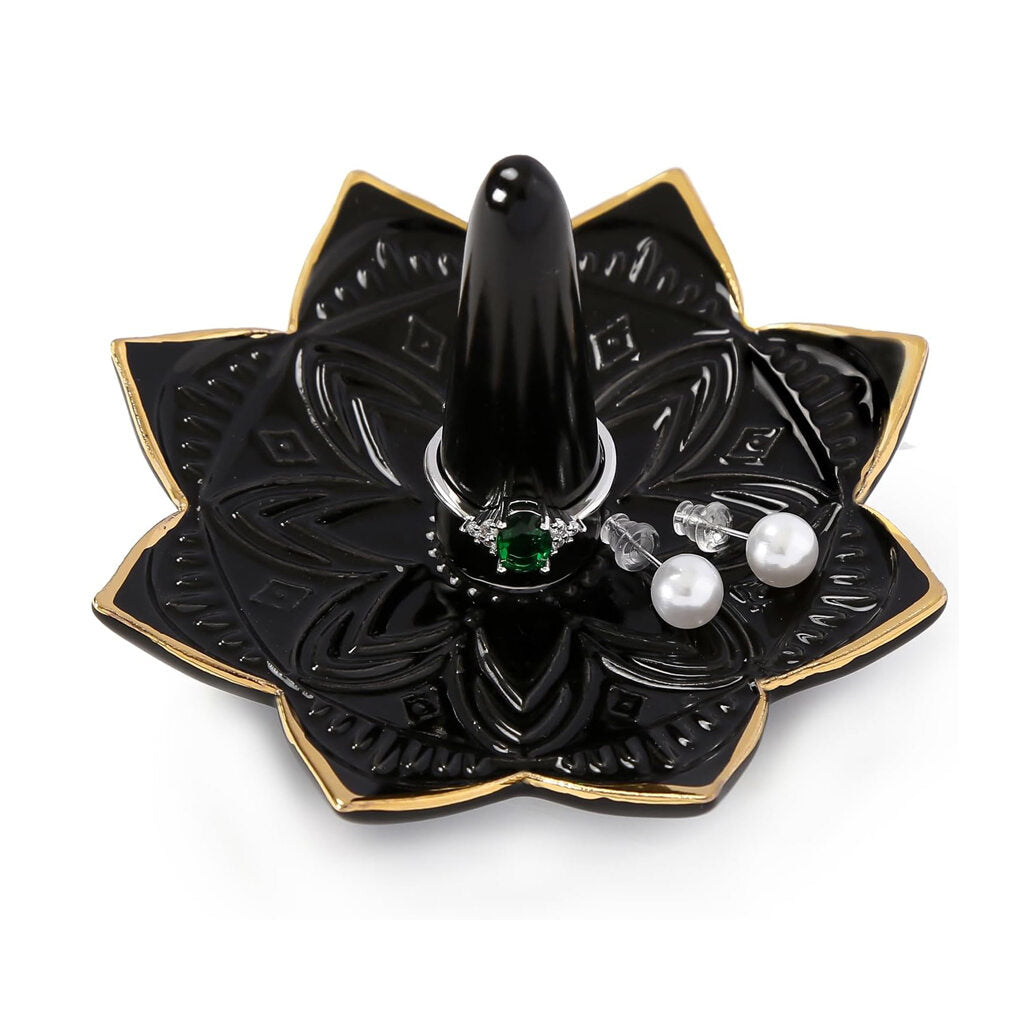 Ceramic Ring Holder for Jewelry White Ring Dish