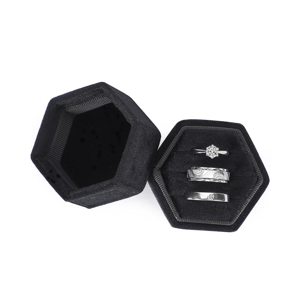 Velvet Ring Box Storage 3 Slots  for Wedding