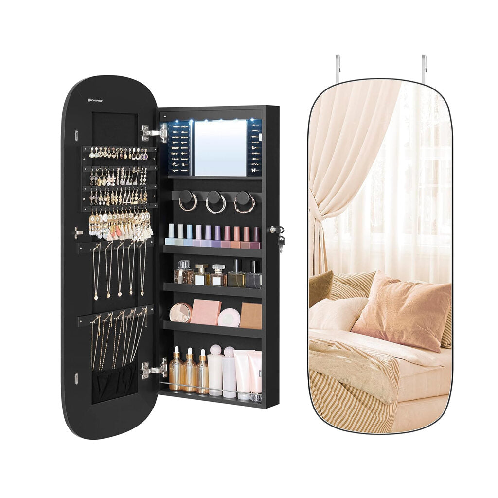 3.9 x 16.5 x 42.5" LED Jewelry Cabinet Wall Door Mounted