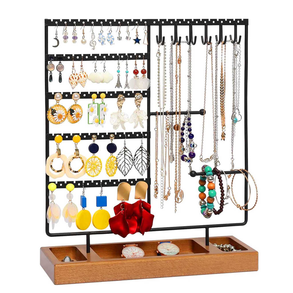 Jewelry Display with Earring Necklace Bracelet Holder