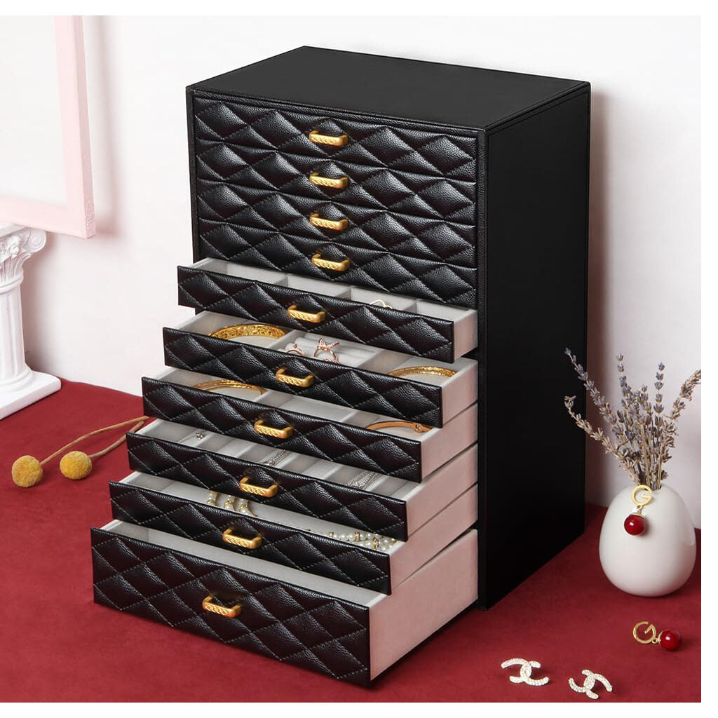 Extra Large Jewelry Box, 10-Layer Storage Case