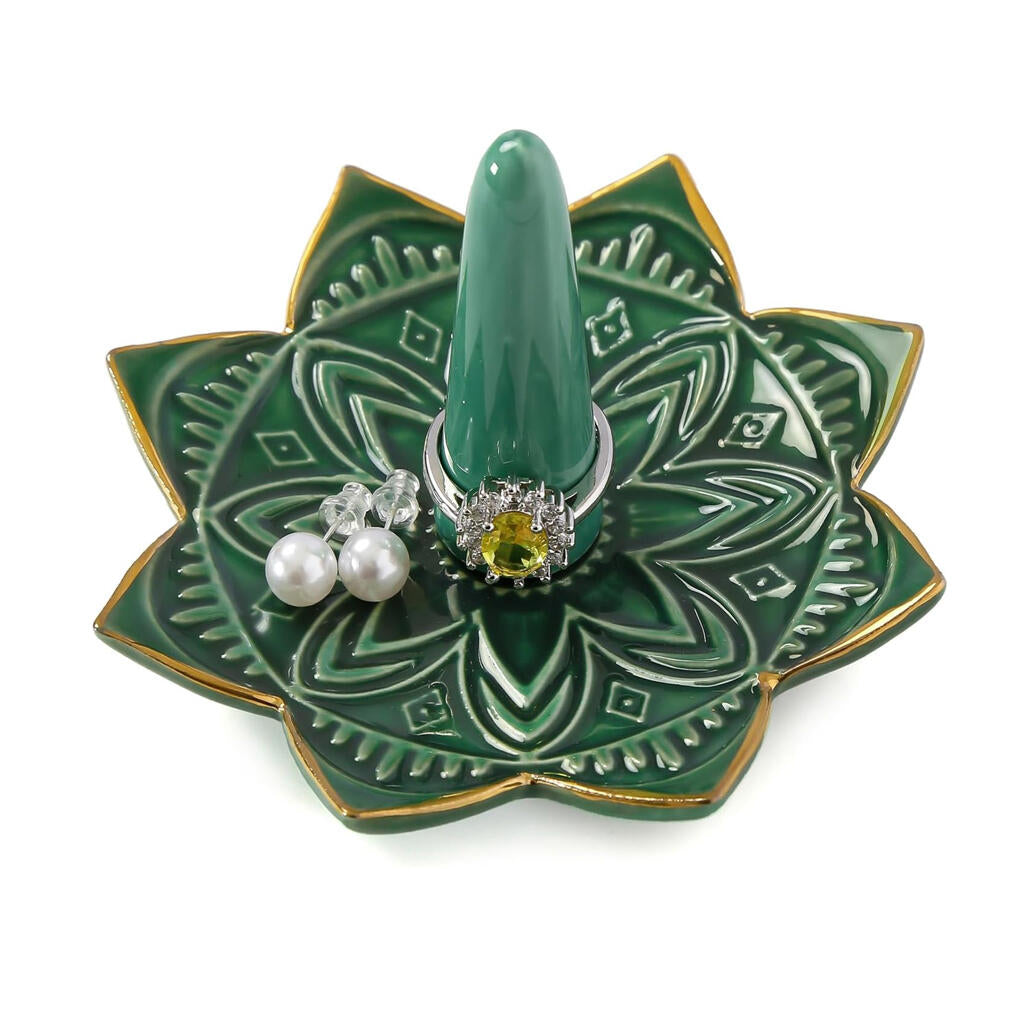 Ceramic Ring Holder for Jewelry White Ring Dish