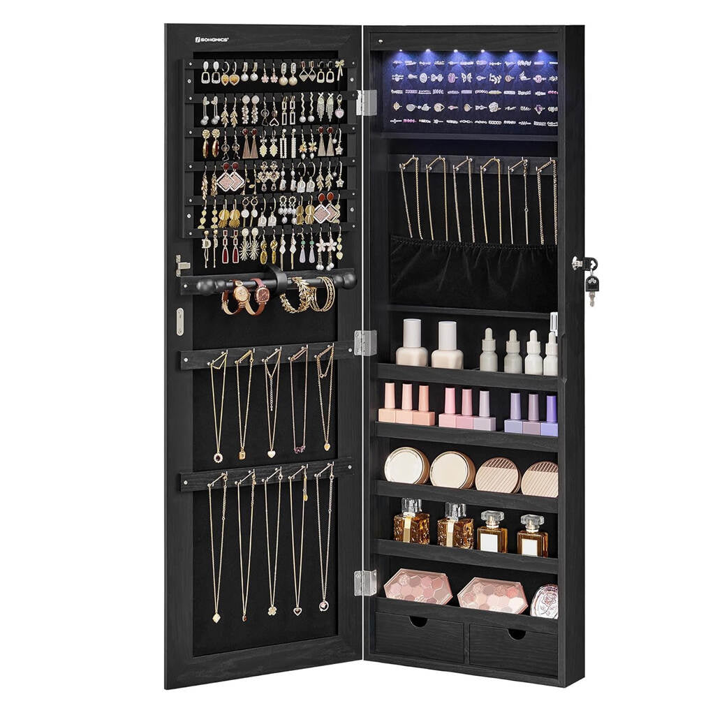 Wall-Mounted Cabinet with LED Interior Lights