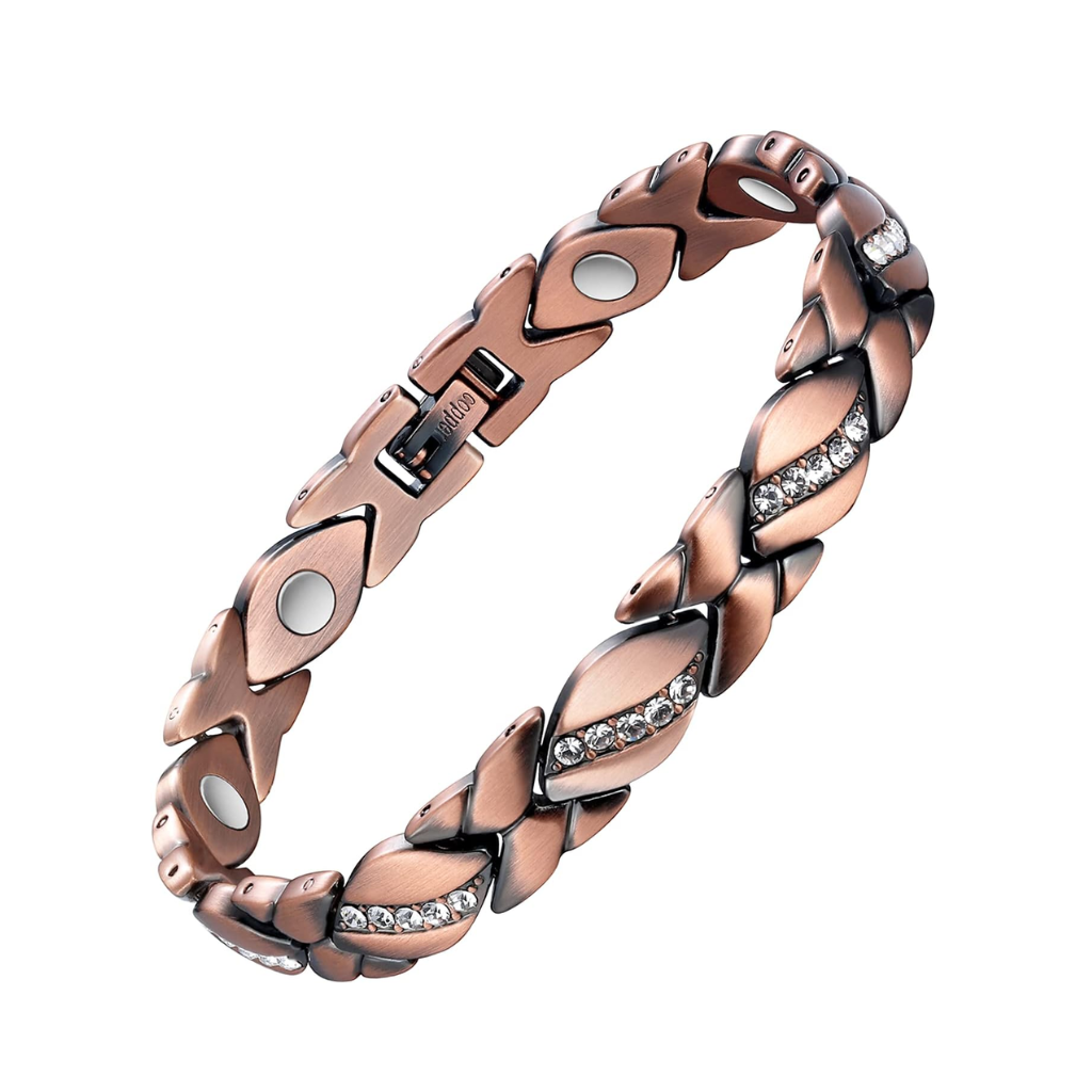 Magnetic Copper Bracelet for Women with Crystal