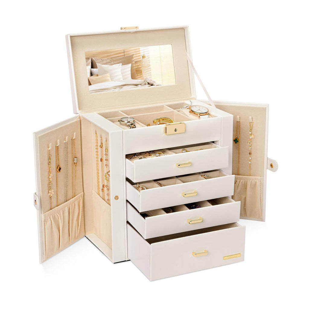 Synthetic Leather Huge Jewelry Box for Women