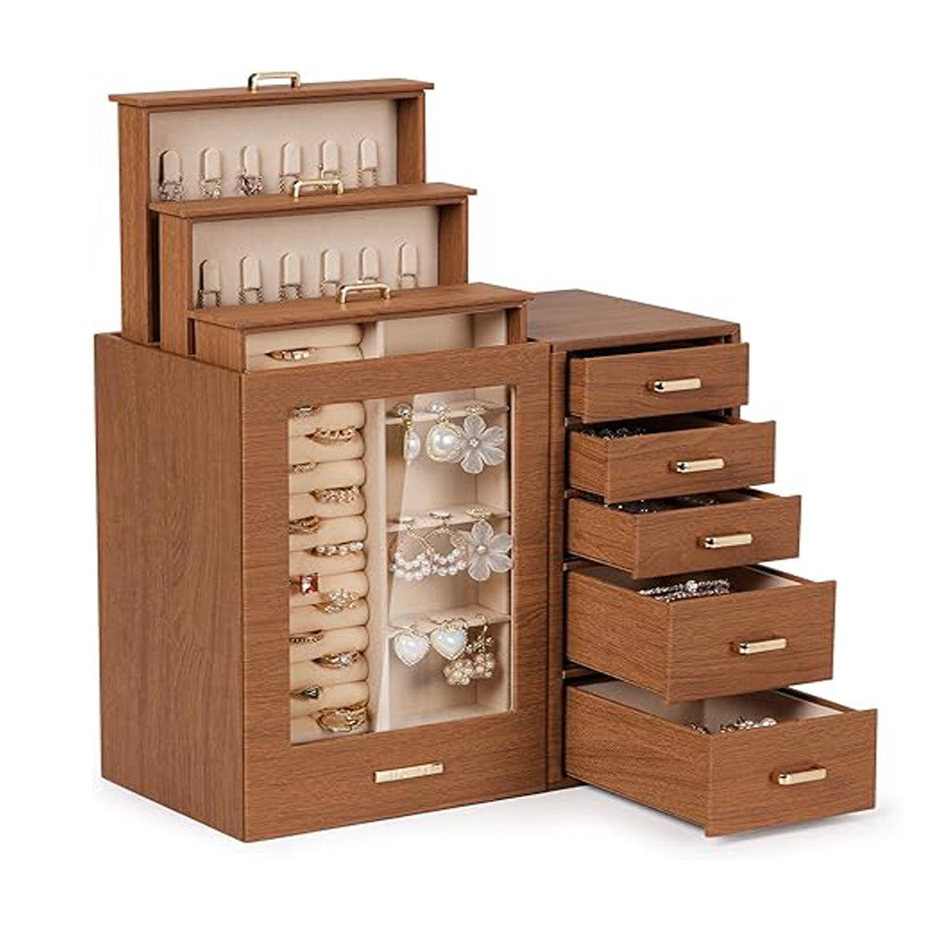 Large Jewelry Box/Organizer/Case with Glass Window