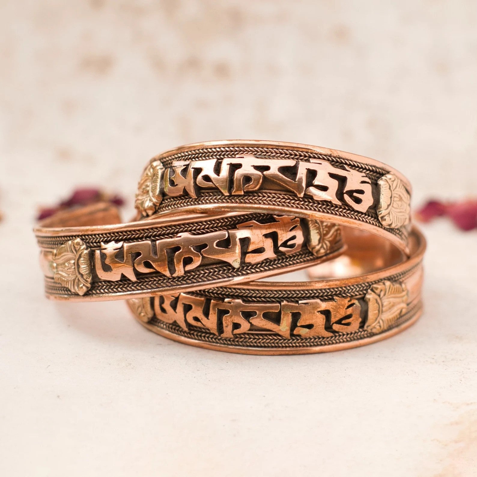 Tibetan Healing Copper Bracelet - Mantra