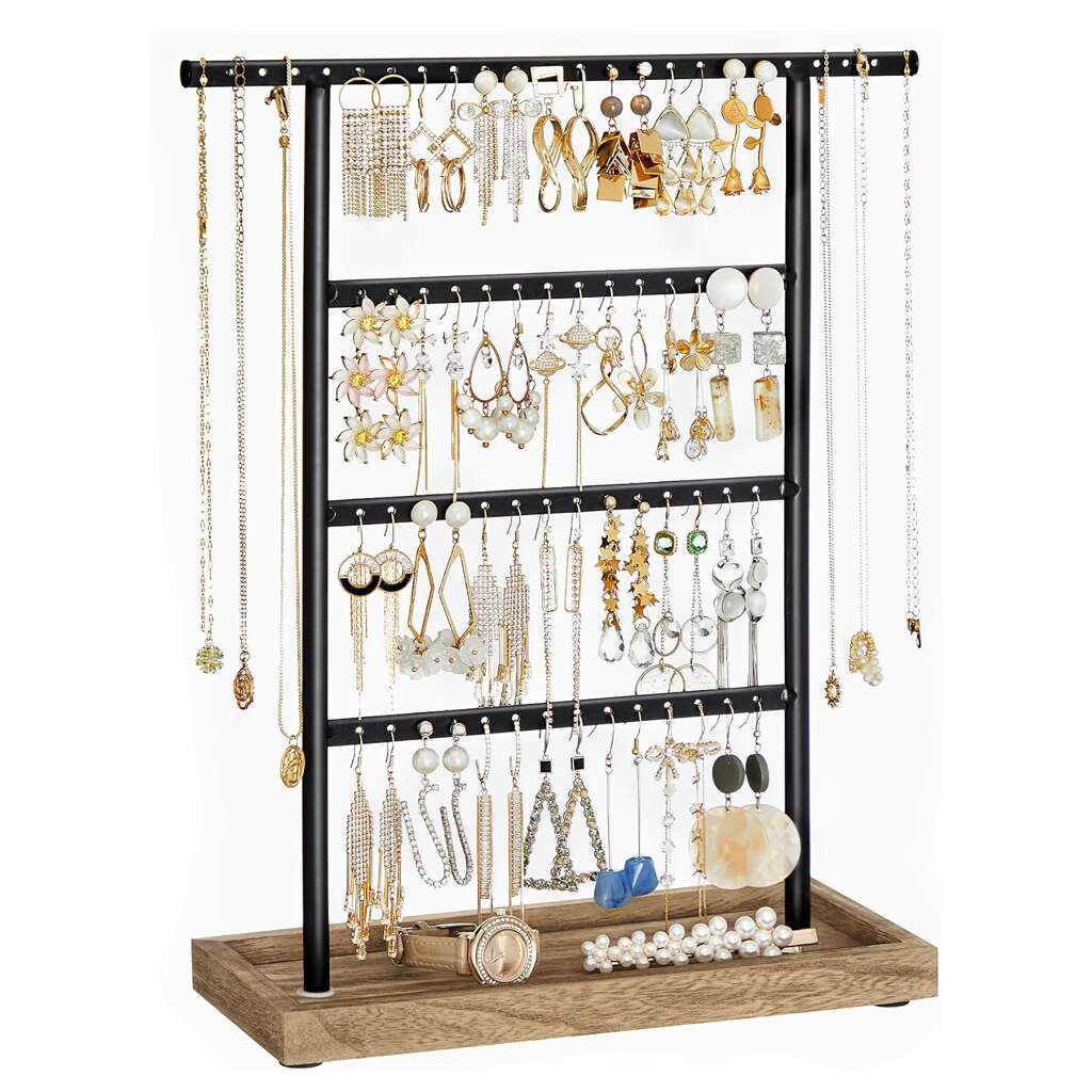 4-Tier Earring Holder Organizer Stand