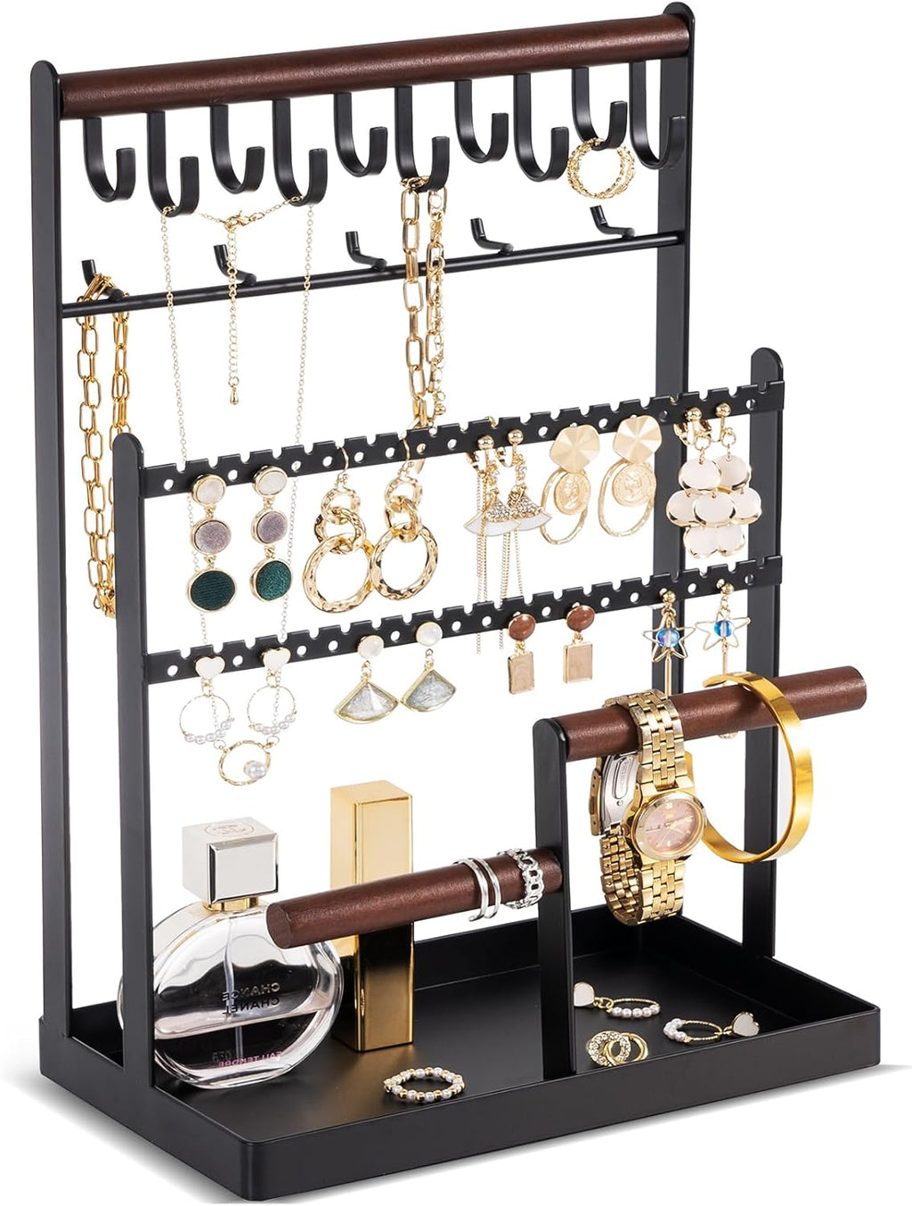 6 Tier Jewelry Stand Necklace Holder with 15 Hooks
