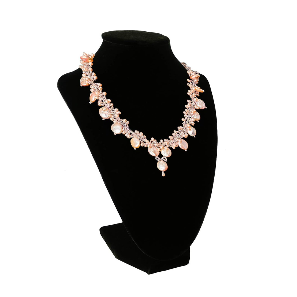 9" Black Velvet Jewelry Necklace Chain Display