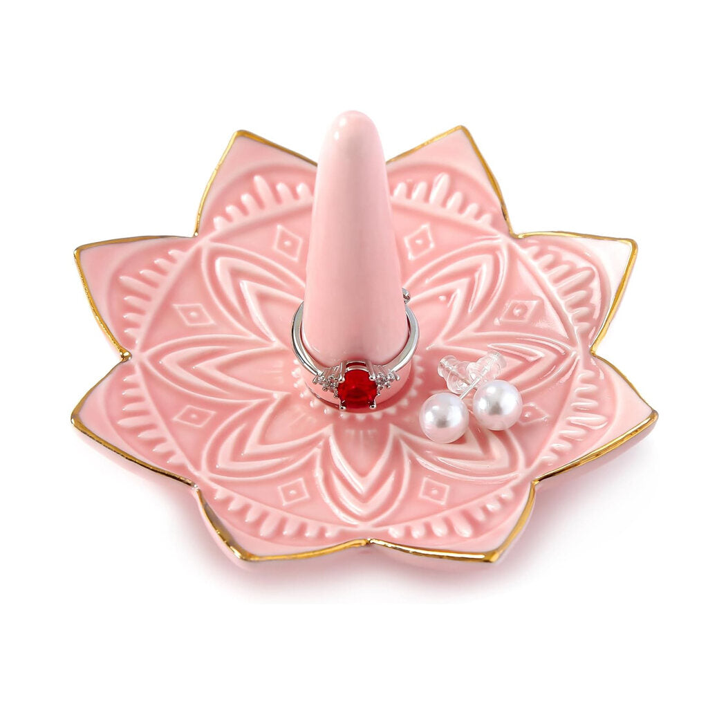 Ceramic Ring Holder for Jewelry White Ring Dish