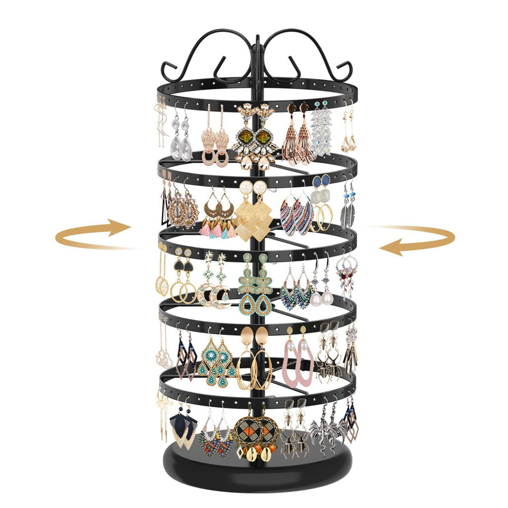 5 Tiers Metal Rotating Earring Holder Organizer