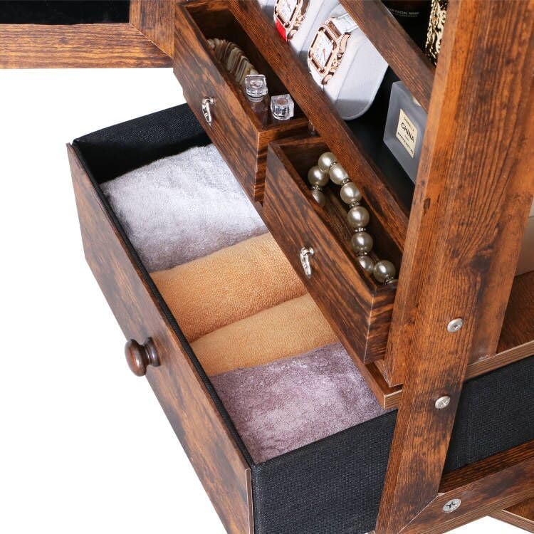 360 Swivel Full Length Mirror Jewelry Cabinet