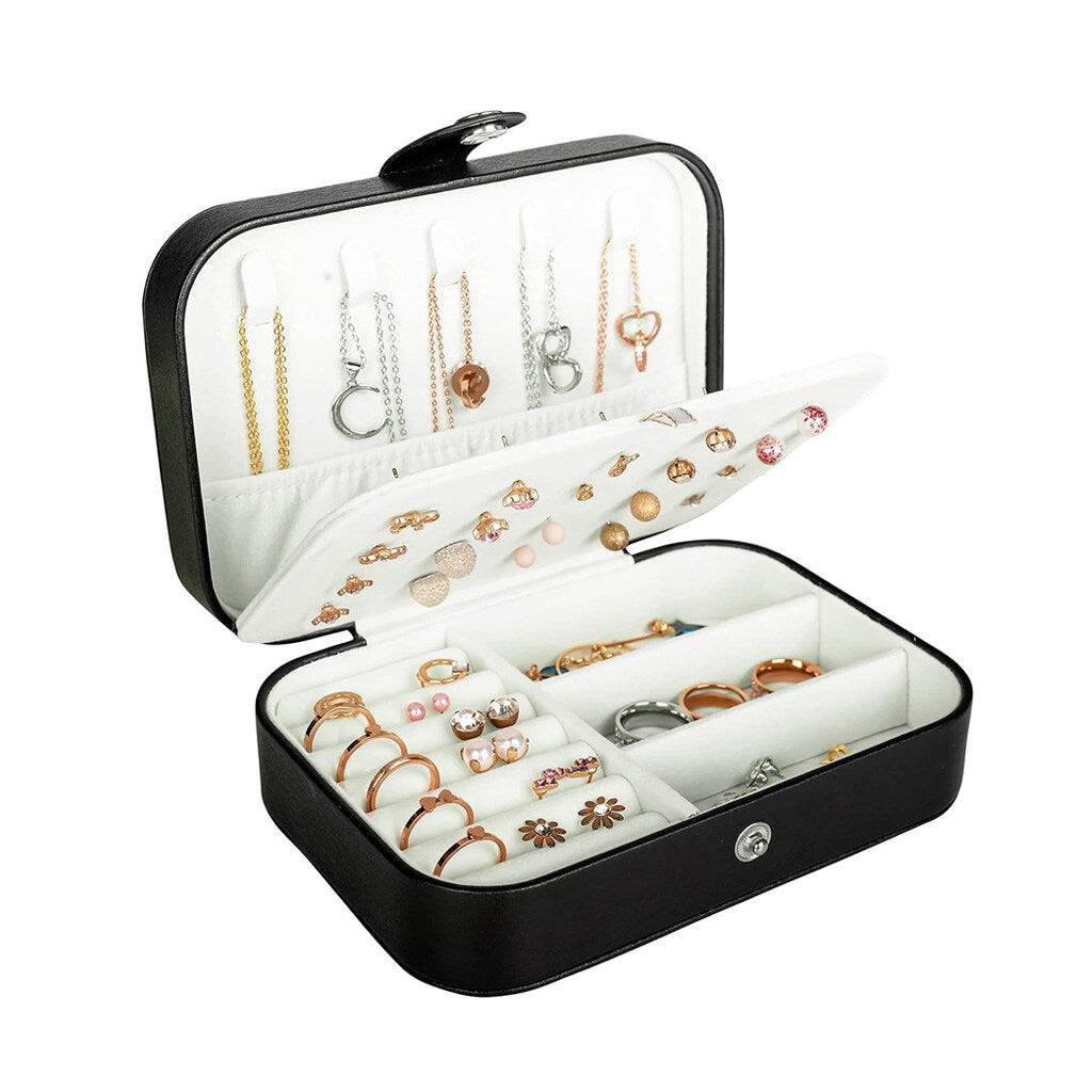 PU Leather Small Jewelry Organizer for Women Girls