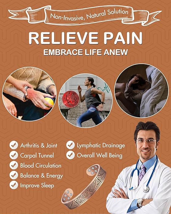 Ultra Strength Magnetic Copper Bracelet for Men & Women