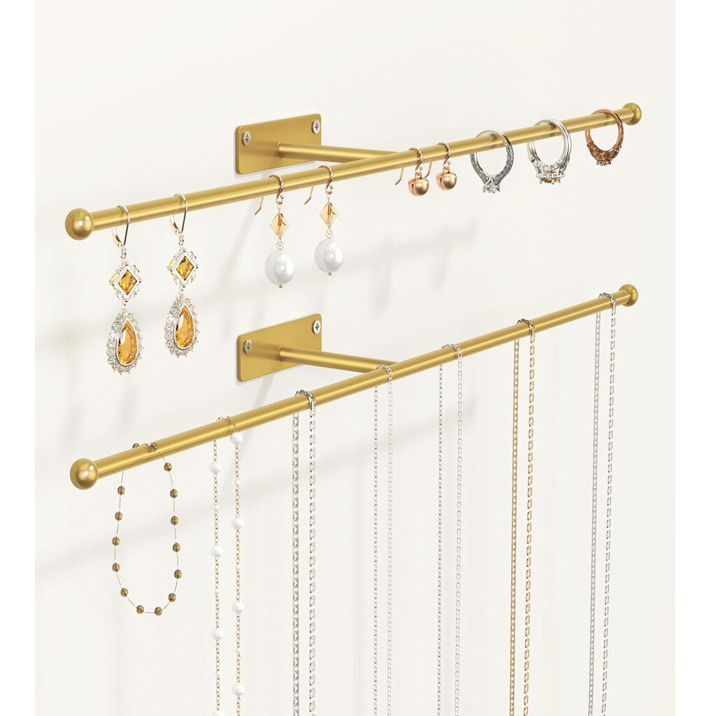 13.7'' Set of 2 Metal Wall hanging Jewelry Organizer