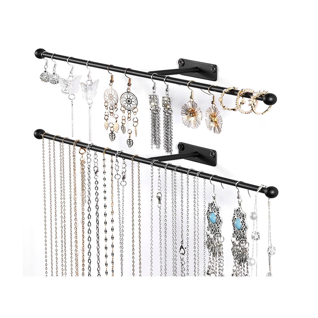 13.7'' Set of 2 Metal Wall hanging Jewelry Organizer