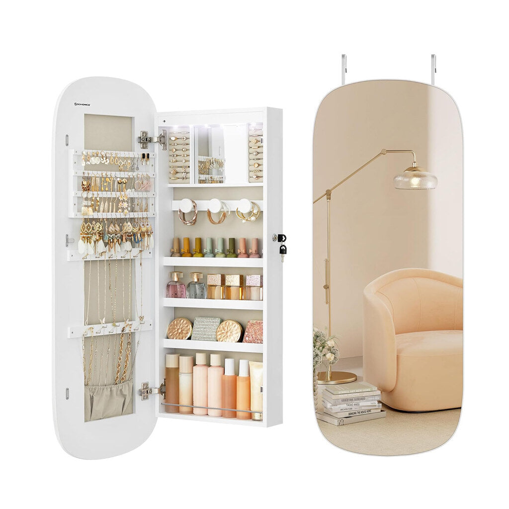 3.9 x 16.5 x 42.5" LED Jewelry Cabinet Wall Door Mounted